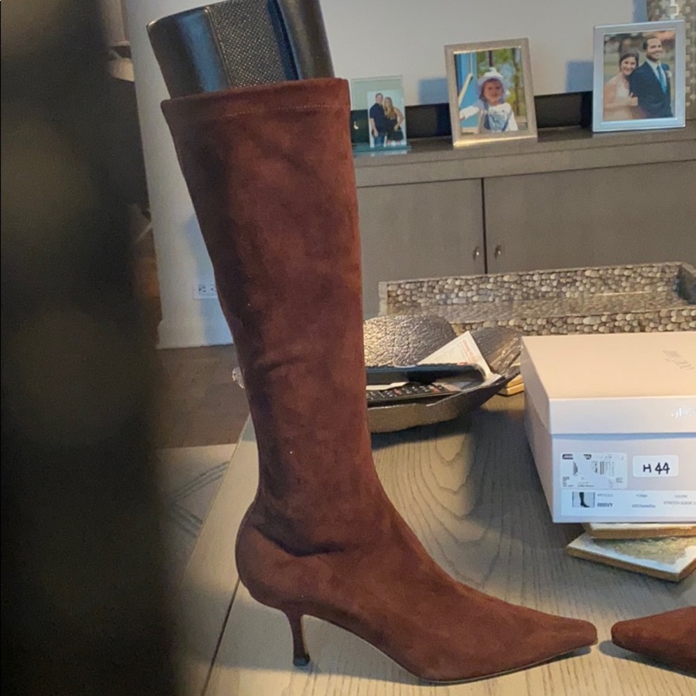 Jimmy Choo stretchy brown suede boots